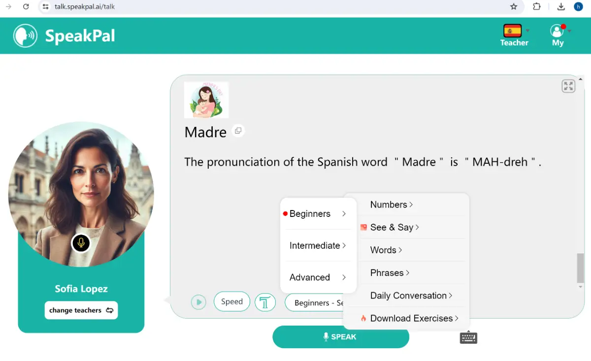 AI language learning program -Speakpal screenshot 1