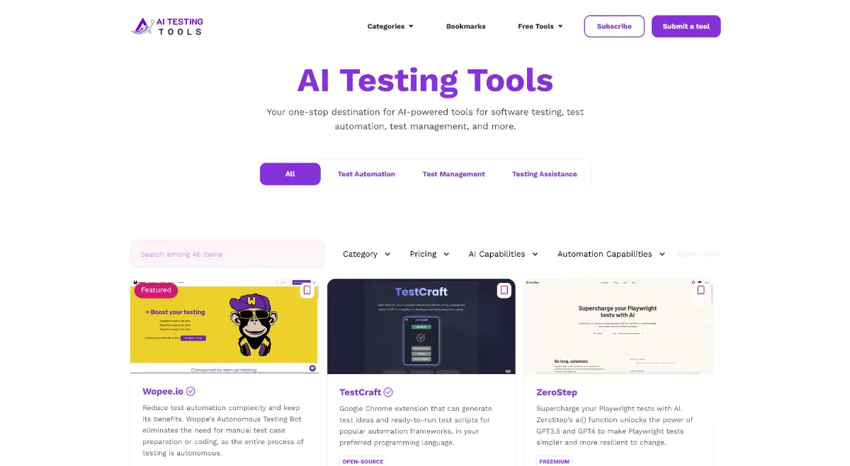 AI Testing Tools screenshot 1