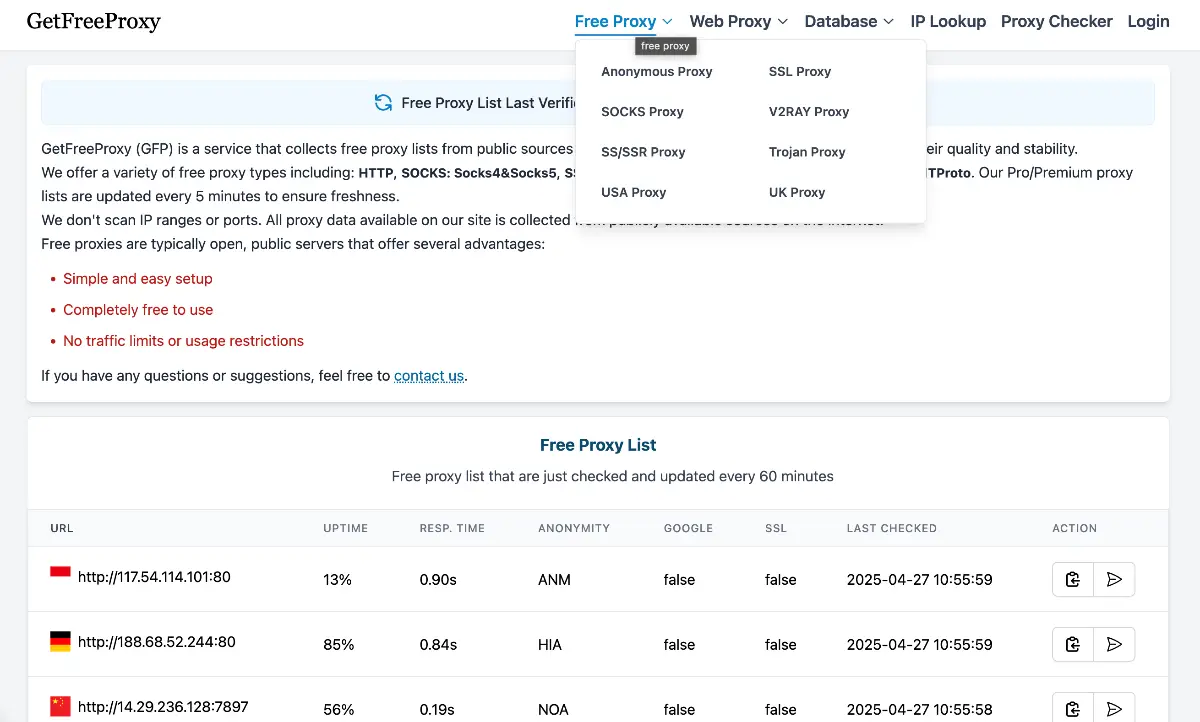 GetFreeProxy screenshot 2