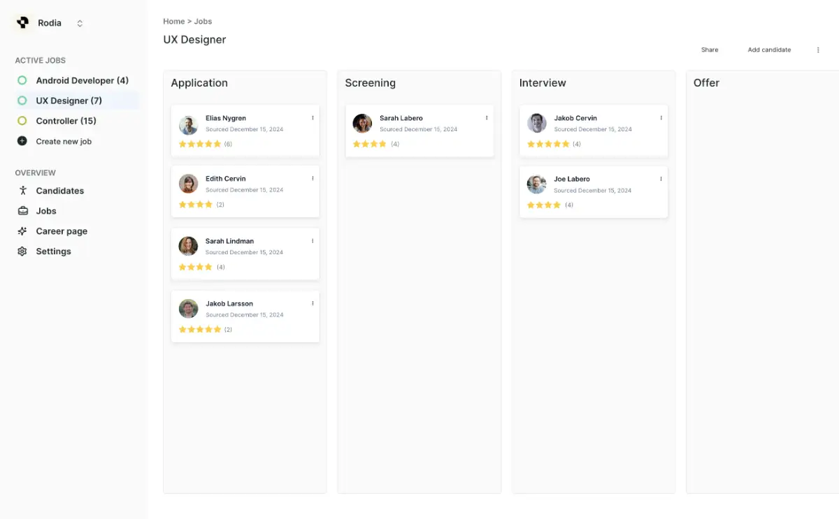 Hirefly screenshot 2