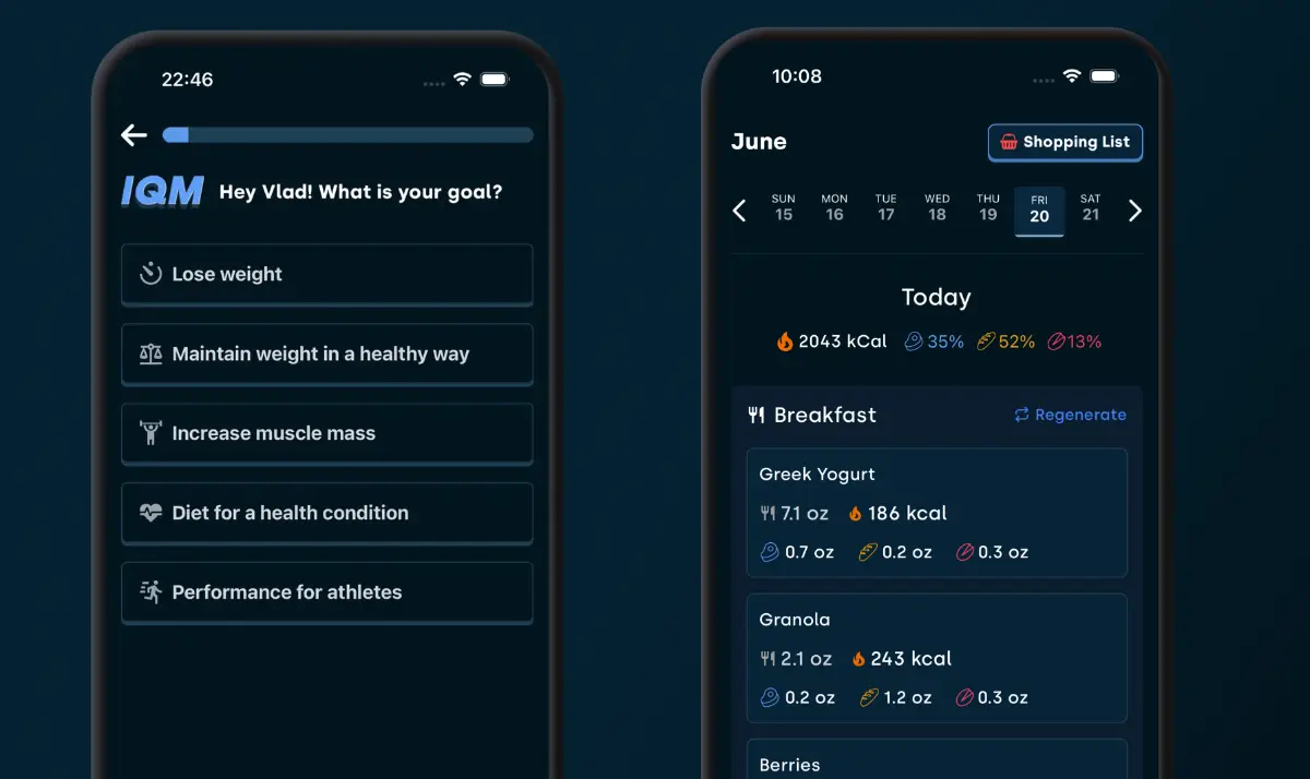 IQMeals screenshot 1