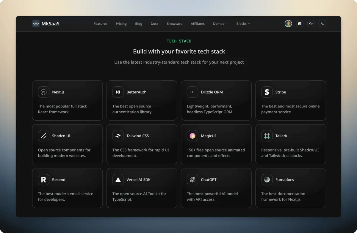 MkSaaS screenshot 4
