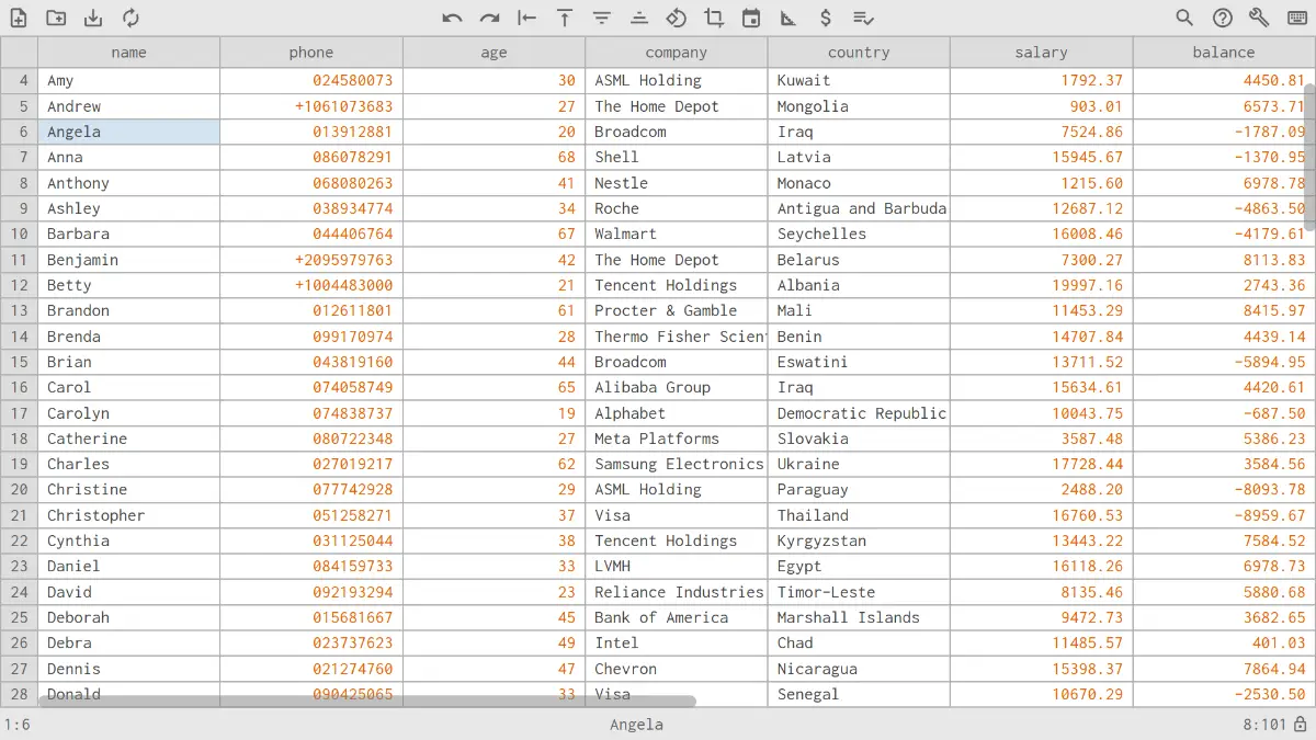 Nanocell-csv screenshot 2