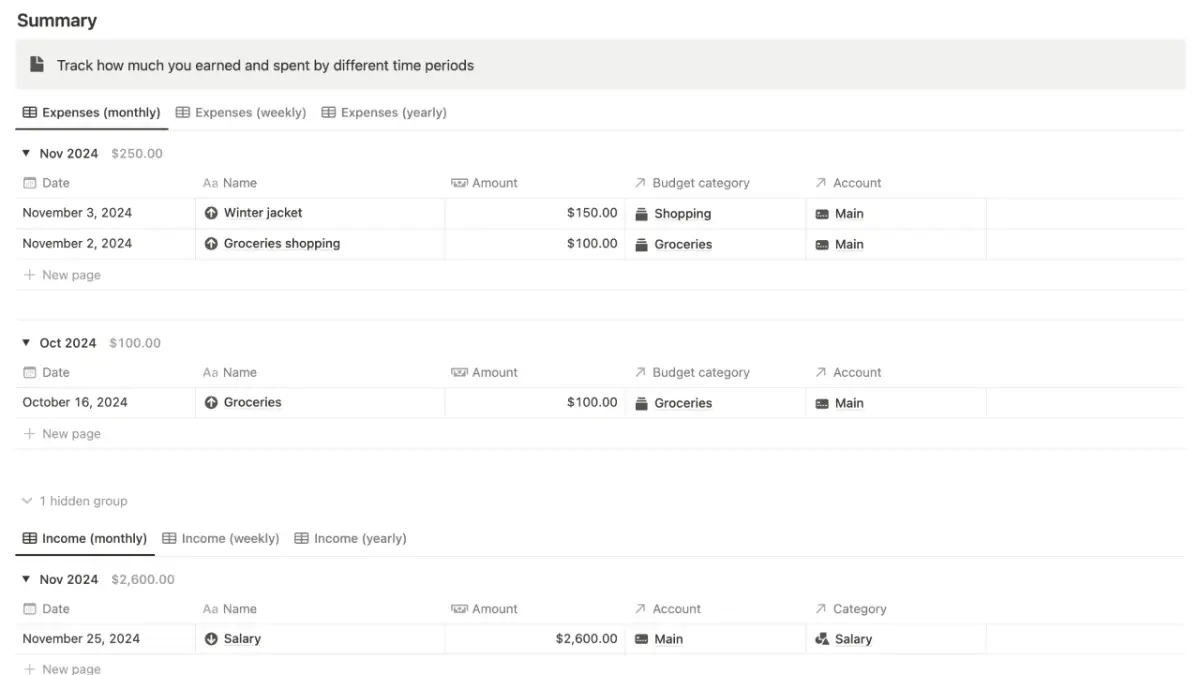 Notion Ultimate Finance Tracker screenshot 5