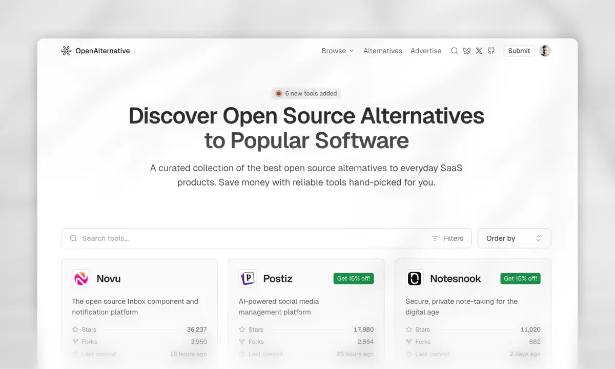 OpenAlternative screenshot 1