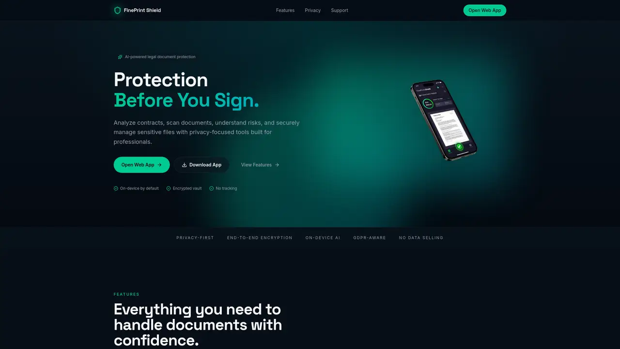 FinePrint Shield screenshot 1