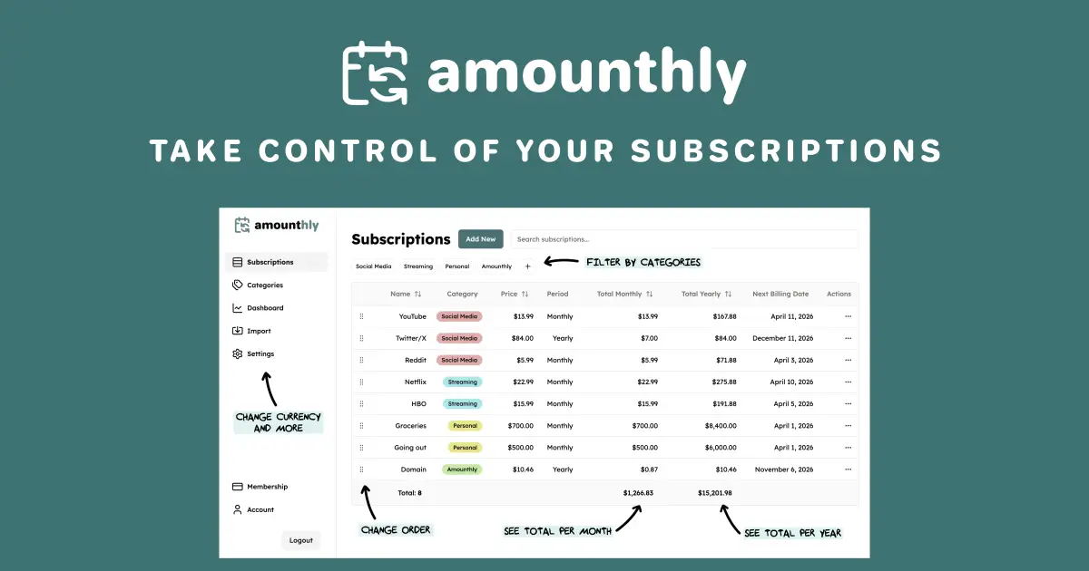 Amounthly screenshot 1