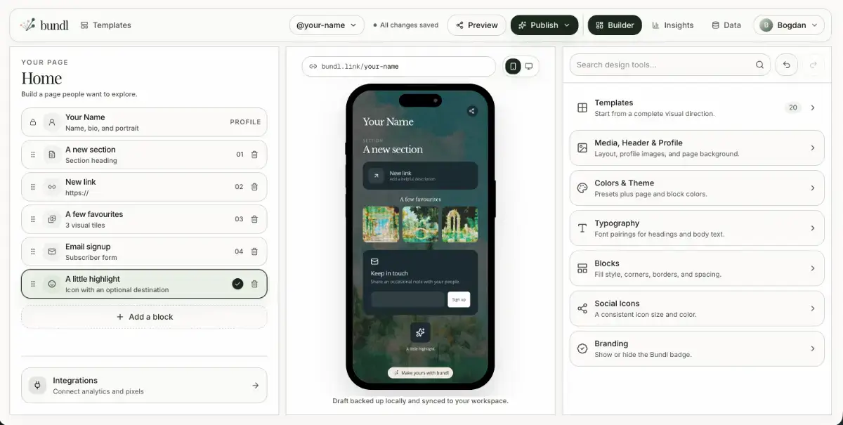 bundl.link screenshot 2