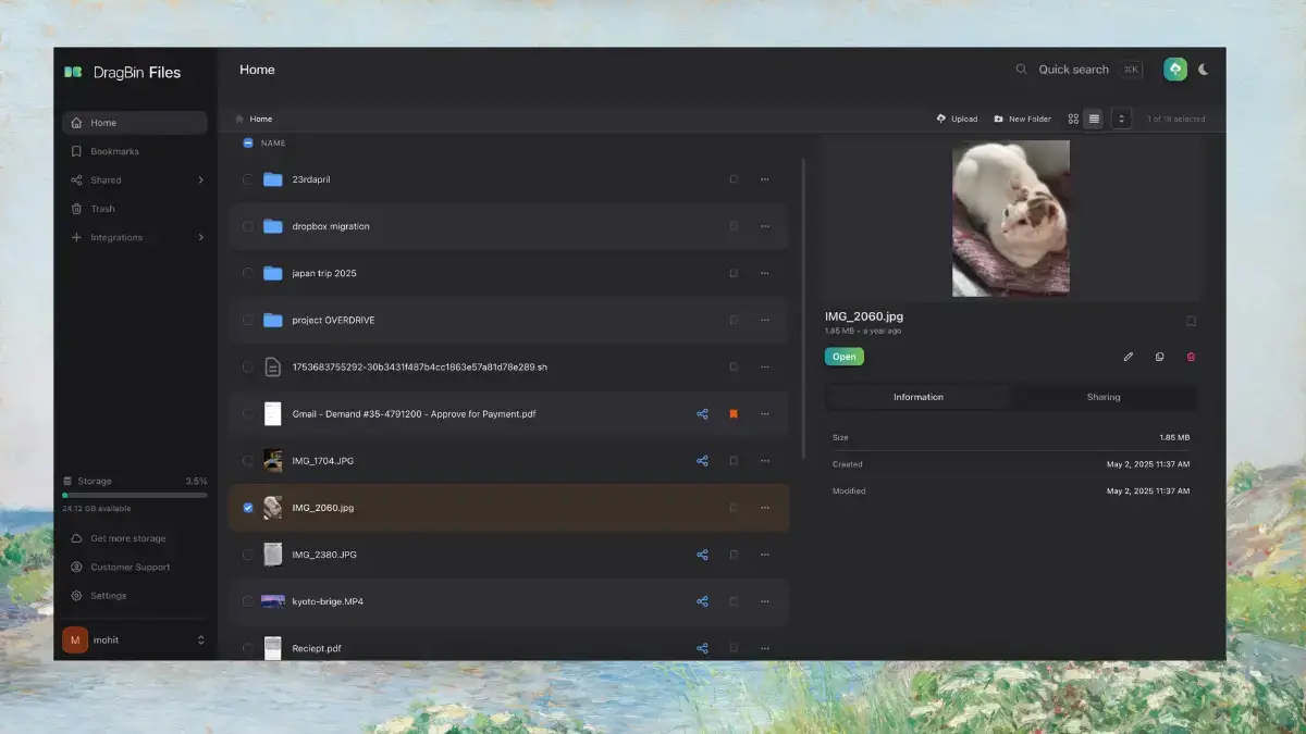 DragBin screenshot 1