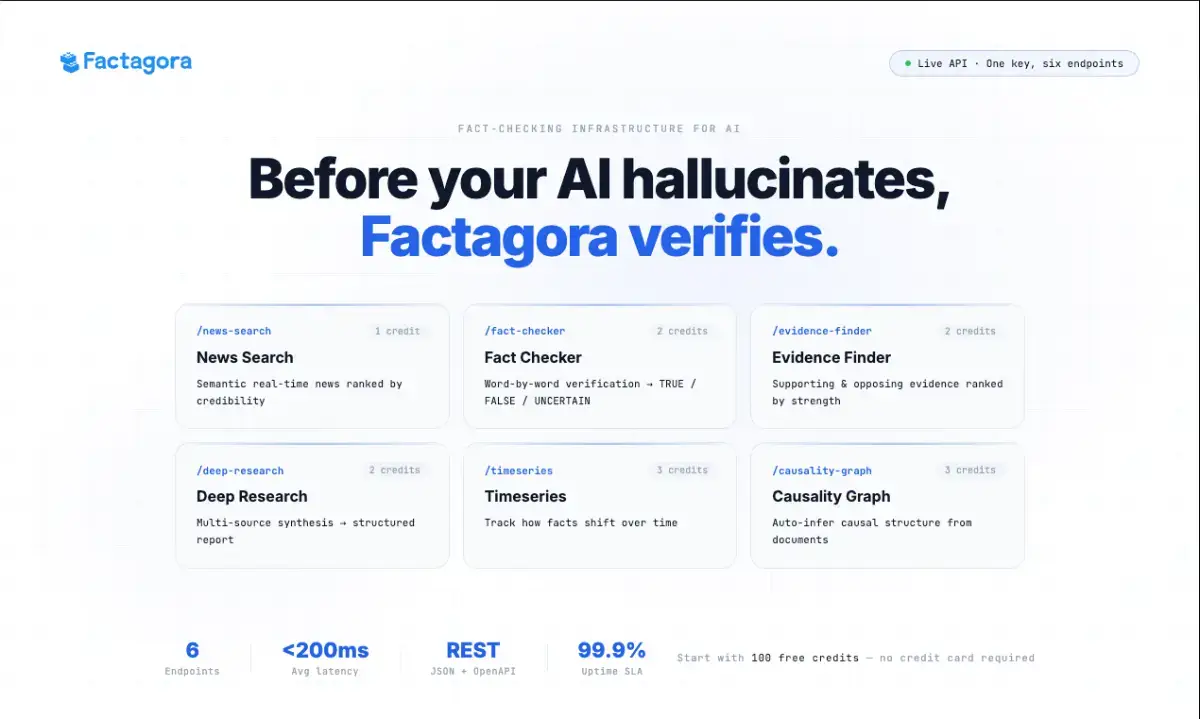 Factagora API screenshot 1