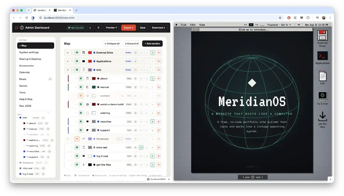 MeridianOS screenshot 2