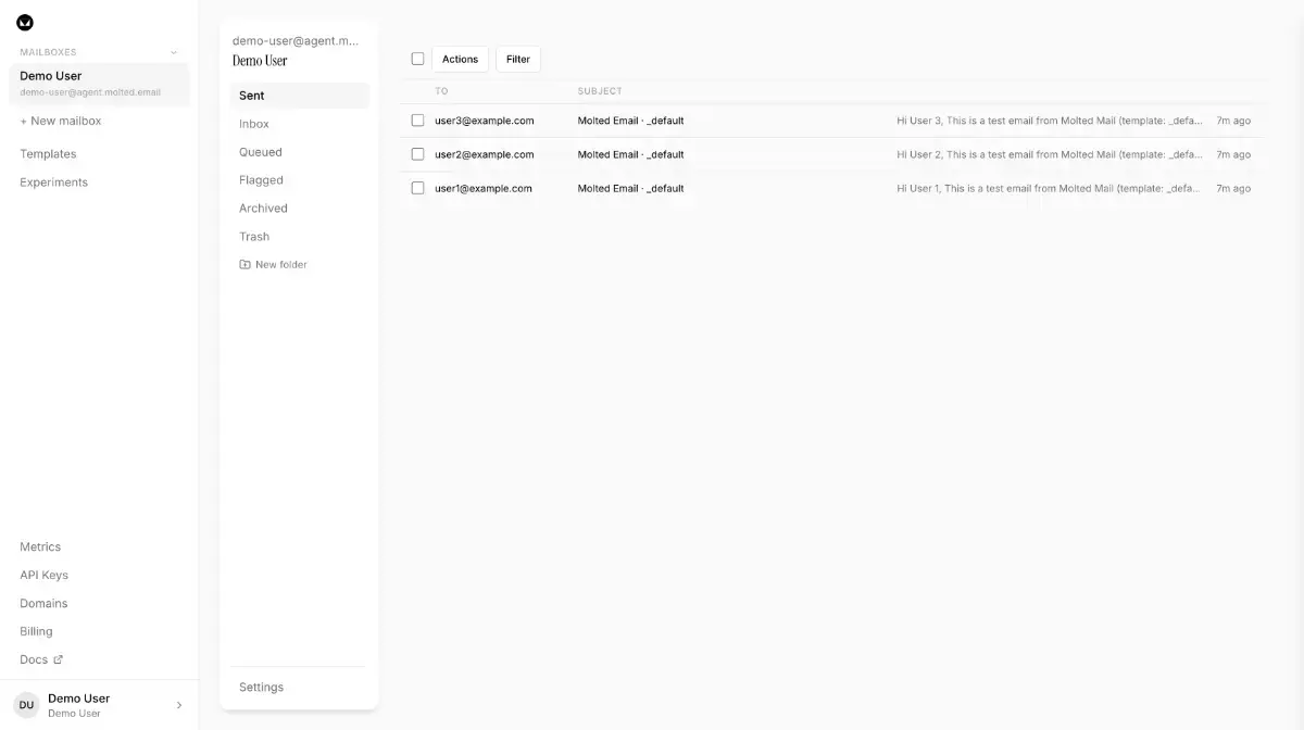 Molted Email screenshot 3