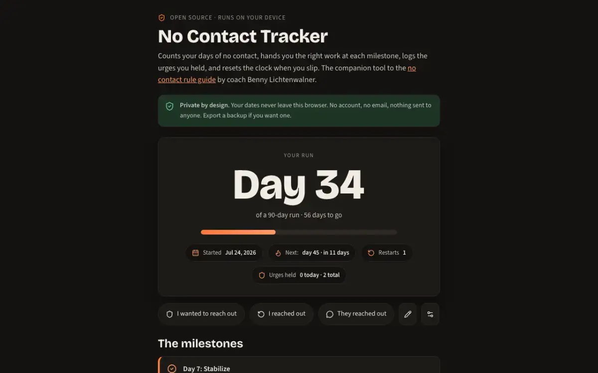 No Contact Tracker screenshot 1
