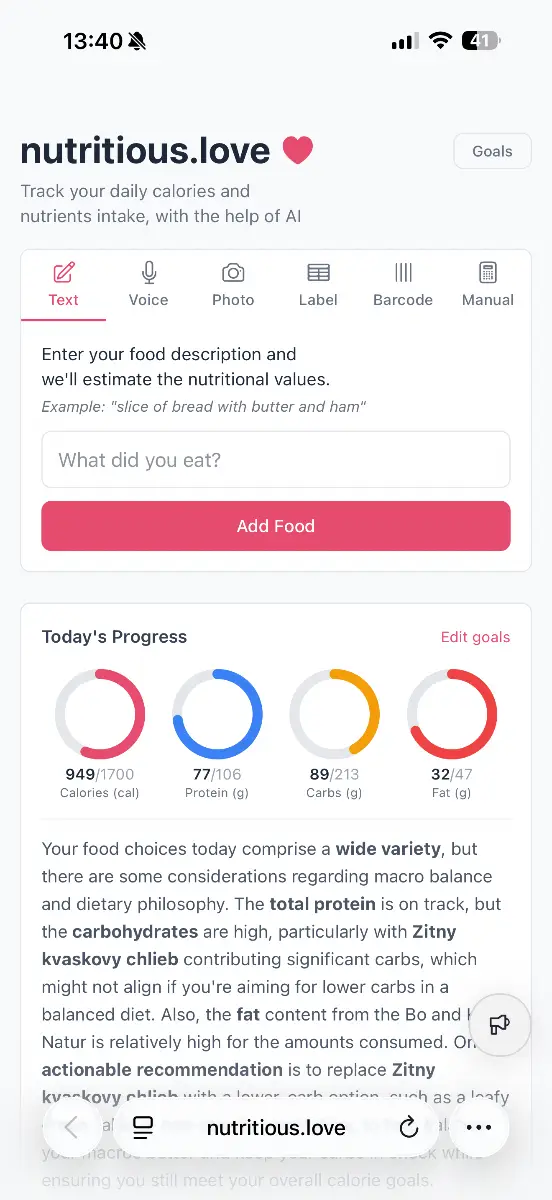 nutritious.love screenshot 1