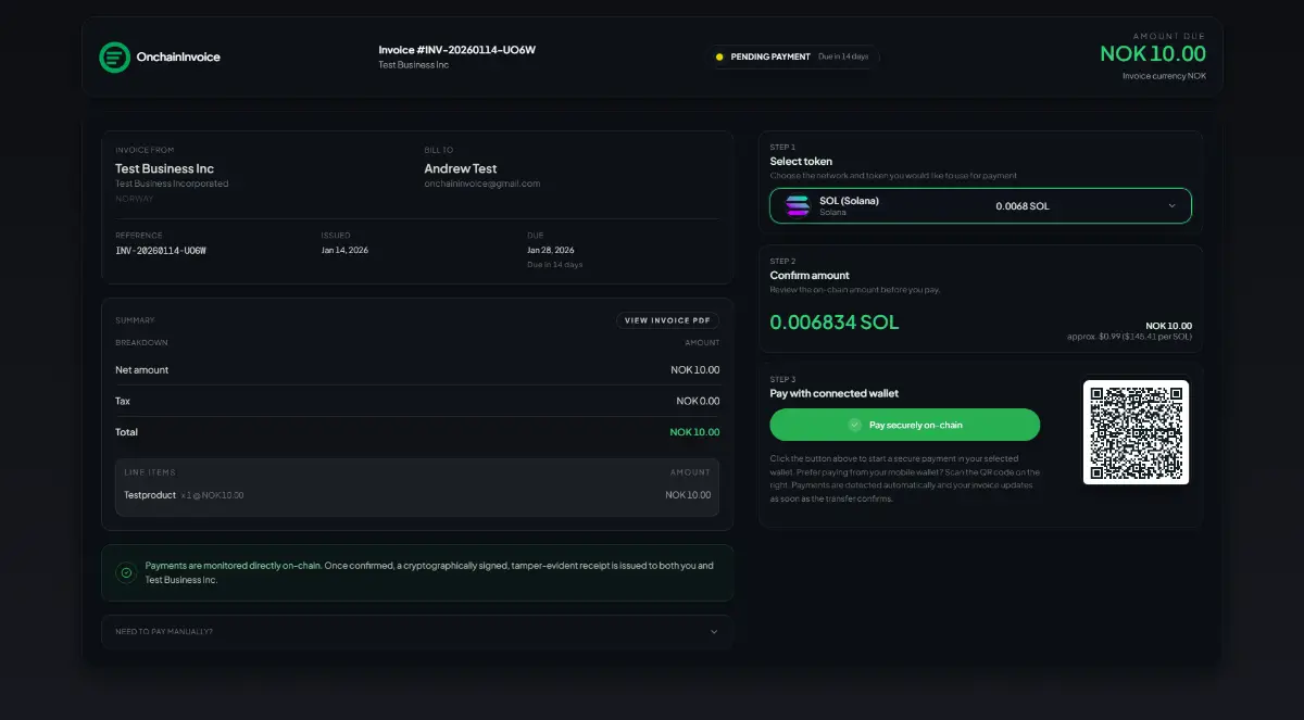 OnchainInvoice screenshot 4