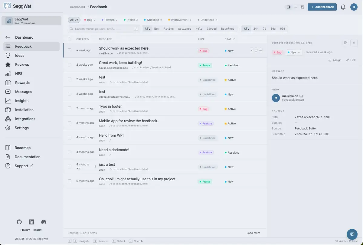 SeggWat screenshot 3