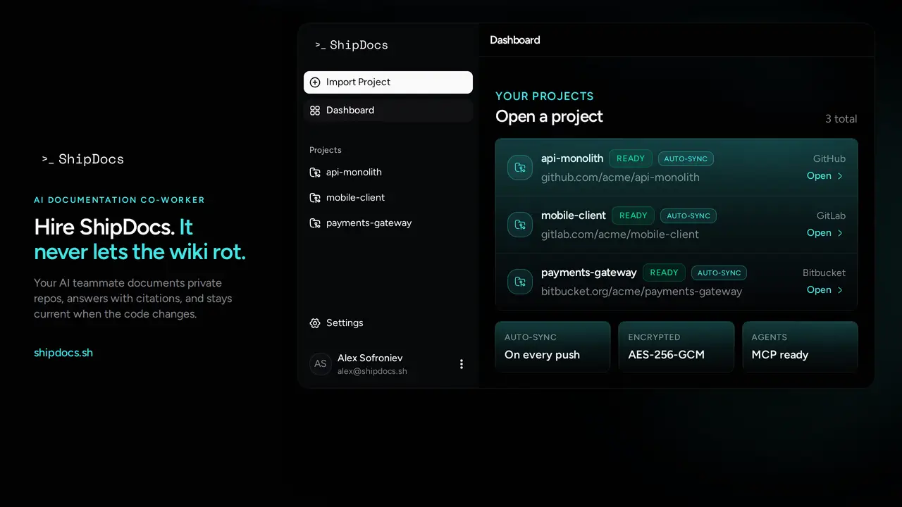 ShipDocs.sh screenshot 2